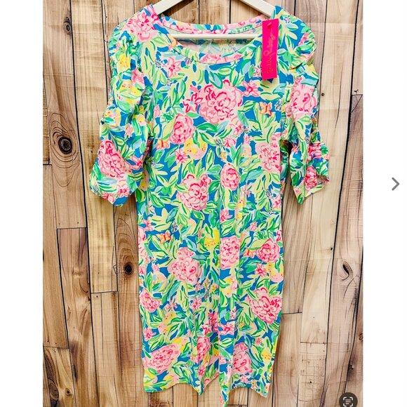 Belden Elbow Sleeve Dress in Garden Grove Women's Size XL Lilly Pulitzer
